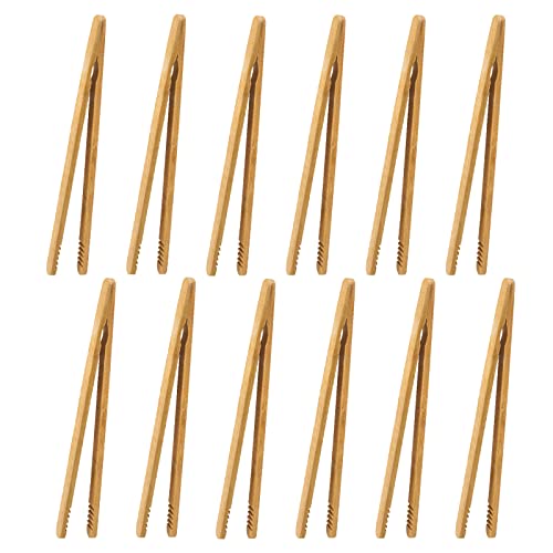 Küchenzange aus Bambus Multifunktionale Servierzange Zuckerzange Eiszange Salat Pinzette für Hochzeit Party Bar Büfett Grill Picknick, 12 Stück Lange 18cm Küchenzange aus Bambus Multifunktionale Servierzange Zuckerzange Eiszange Salat Pinzette für Hochzeit Party Bar Büfett Grill Picknick, 12 Stück Lange 18cm