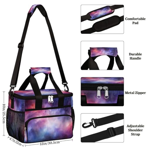 Night Sky Insulated Picnic Backpack Lunch Box for Women Men Picnic Basket Tote Lunch Bag Picnic Bag Portable Lunch Bags for Picnic, Beach, Work, Trip,Office, Camp Nebula
