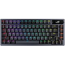 Teclado Mecanico Asus Asus ROG Azoth - Teclado Mecanico Gaming 75%, Cubierta Metálica, Switch ROG NX Red lubricados, ABS, Kit de Lubricado, Infrarrojos, BT y USB-C, Pantalla OLED, Tres Alturas y Compatibilidad con Mac