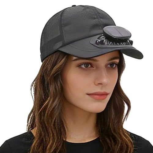 Casquette avec ventilateur,Casquettes ventilateur solaire avec charge USB, 3 vitesses - Chapeau Anti-Chaleur pour le Camping - pour l'été en extérieur :...