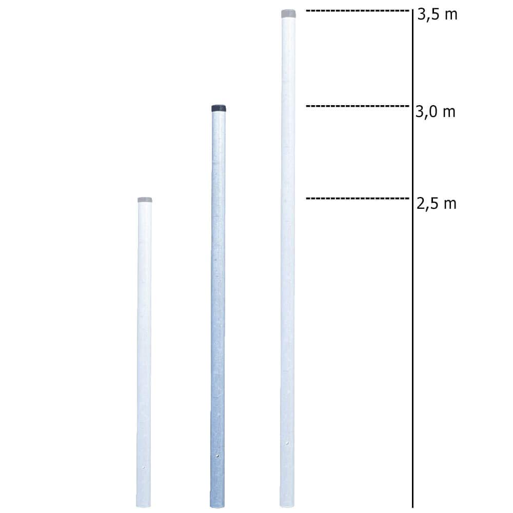 BIGPACK 3 x Rohrpfosten zum Einbetonieren, Ø 6 cm, Länge 3 m, aus Stahl, Art.-Nr. 610391 | Schilder Pfosten | Stahlrohrpfosten