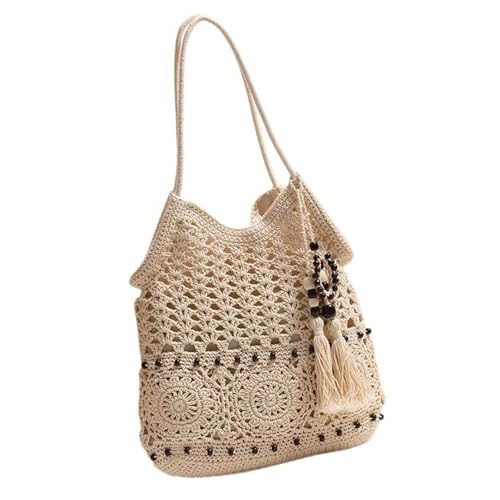 Sac de plage tisse avec perles pour vos vacances d'ete et le quotidien