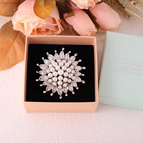 Sisslia Sliver Pearl Brooch Butterfly Brooches For Women Vintage Brooches For Women Rhinestone Pins Mother's Day Gift #TOP5