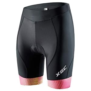 XGC Korte fietsbroek en fietsonderbroek voor dames, elastische 4D-spons zitkussen met een hoge dichtheid