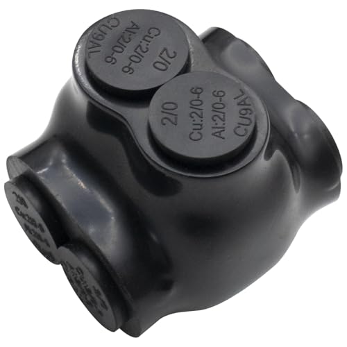 2-14 AWG Insulated 2 Port Inline Splice Connector Black Wire Connectors,Allen Hex 5/32" Insulated Cable Connectors Pre-Loaded Oxide Inhibitors,UL Listed(1pcs)