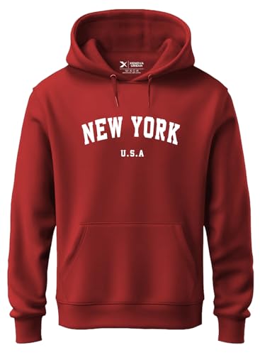 Image of XENOVAURBAN Hoodie for Men /Women | Unisex fit Cotton Fleece Hooded Sweatshirt - NEWYOR1