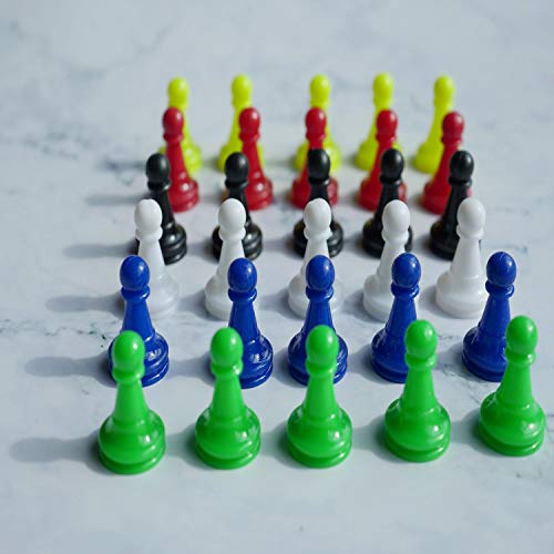 KRISMYA 30 Pieces Game Board Pieces, Multicolor Plastic Pawns Pieces Board Games, 1 Inch Pawns Tabletop Markers Component