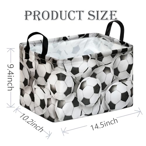 Image of Soccer Football Pattern Nursery Storage Basket