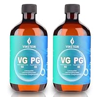 VINSTEIN VG PG 50/50 2×500ml – Laborreinheit VG 99,7% E422 & PG 99,9% E1520, VG Glycerin & Propylenglykol, Vegan, hochrein & geruchsneutral, Hohe Reinheit