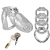 SeLgurFos Male Chastity Device Sex Products Lock Cock Cage HT-V4 Set Resin With 4 Penis Rings Sex Toys (Large)