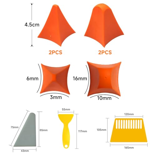 4 Stück Silicone Seam Tools Silikon Abzieher Silikonabzieher SilikonNaht Werkzeug Silikonentferner Werkzeug Set Silicone Caulking Tools Zwei Verschiedene Größen Zwei Größen verfügbar