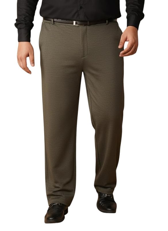 Image of OOMPH! Luxury Lycra Stretchable Formal Pants for Men | Stylish Slim Fit Men's Wear Trousers for Office or Party | Mens Fashion Dress Trouser Pant