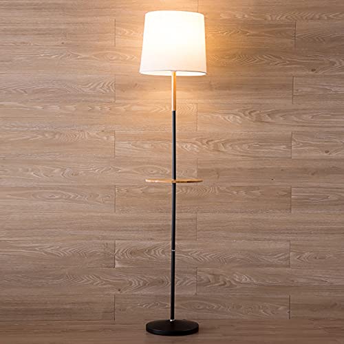 Lámpara de piso moderna con bandeja de madera noble 3