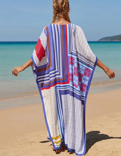 Image of NFVNKJ Women's Plus Size Beach Lounge Kaftan Maxi Dress Swimsuit Coverup for Women