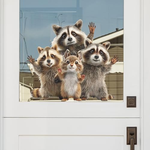 Vinilos adhesivos de pared con diseño de mapaches adorables miniatura 5