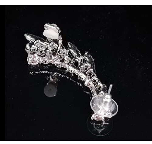 Silver Angel Wings Ear Cuff Earrings，Crystal Angel Wings Crawler Climber Cuff Earrings For Women Girls Teens Christmas Gifts (B) #TOP6