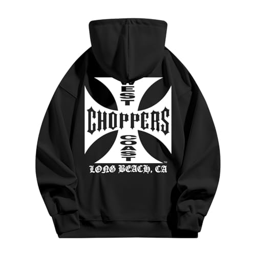 West Coast Choppers Iron Cross T-Shirt Black Fashion Mens Hoodie weatshirts Black S-3XL3