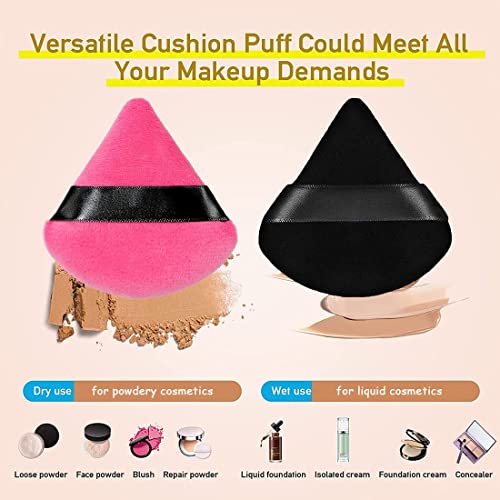 Image of 15pcs Triangle Powder Puff For Women Makeup Sponge puff Multicolored Face Dry Wet Makeup Puff for Loose Powder Body Powder, Cotton Cosmetic Sponge for Contouring, Under Eyes and Corners