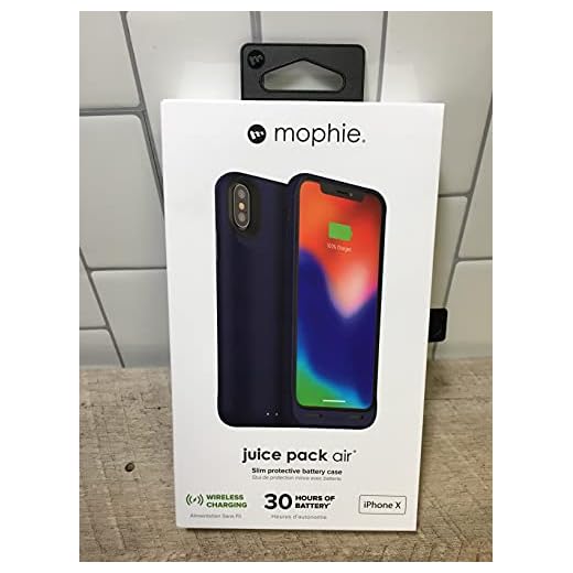 Mophie juice pack wireless - Qi Wireless Charging - Protective Battery Case Made for Apple iPhone X – Blue (401002006)