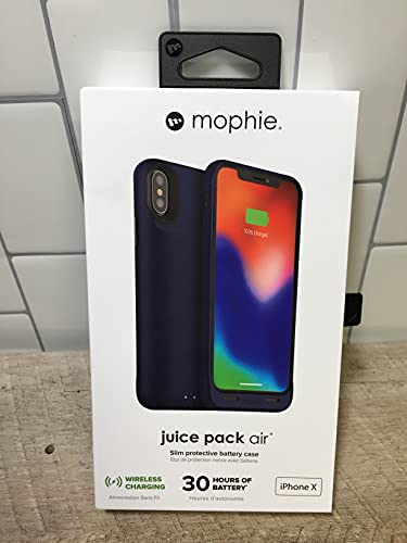 Mophie juice pack wireless - Qi Wireless Charging - Protective Battery Case Made for Apple iPhone X – Blue (401002006)