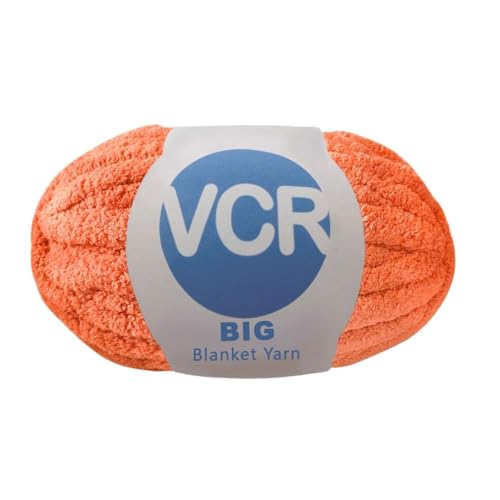 Image of VCR Dark Orange Yarn, 200 Grams Big Chunky Hank, 22 Meters Length, Suitable for Knitting Blankets and Pillows, 100% Polyester Yarn Ball for Crochet DIY, Soft Threads, Pack of 1