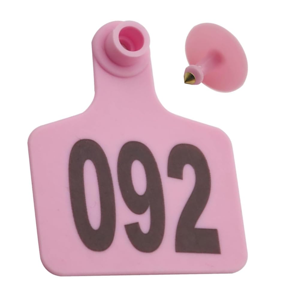 Kolczyki do uszu dla zwierząt hodowlanych, Plastikowe kolczyki dla bydła wielokolorowe 2,95 x,36 cala 001-1000 100 sztuk(Pink,501-600)