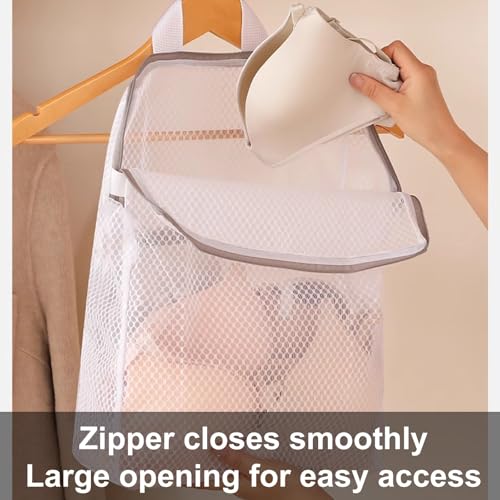 Underwear Garment Bag, Mesh Clothing Garment Bags for Storage, Visible, with Zipper, Suitable for Wardrobe Hanging(30x8x40cm/12x3x15in)4