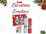 Domkora Mini Christmas Crackers Red & Blue Cute Santa Designs - 6 Pack Eco-Friendly Plastic-Free Crackers - Kids Christmas Party Favour with Stickers - Family Xmas Table Decoration Stocking Filler - Image 3