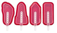 Avanti 12487 Stackable Ice Popscicle Moulds 4-Pieces Set, Red