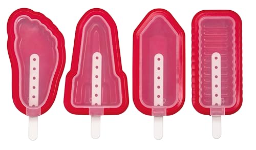 Avanti 12487 Stackable Ice Popscicle Moulds 4-Pieces Set, Red