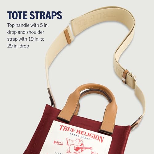 Image of True Religion Tote Bag, Women's Mini Travel Shoulder Bag with Adjustable Strap