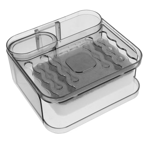 ARTSEWPLY 壁掛けソープディッシュ 装飾 シャワー吸引フック マグカップかわいい 洗濯布ホルダー キッチンオーガナイザーホルダー 黒のキッチンアクセサリー 自宅保管 プラスチック Grey