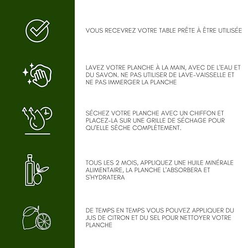 Planche en bois d'olivier de style méditerranéen résistant Erreke