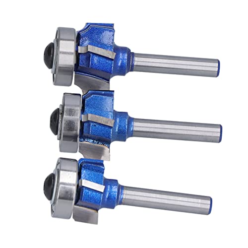 Fresas arredondadas de canto, design de resistência a rebote, fresa arredondada, haste de 0,64 cm, 3