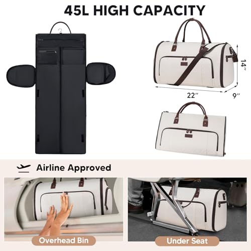 Bolsas de vestuário conversíveis para viagens, bolsas de mão para mulheres, bolsa de vestuário com c