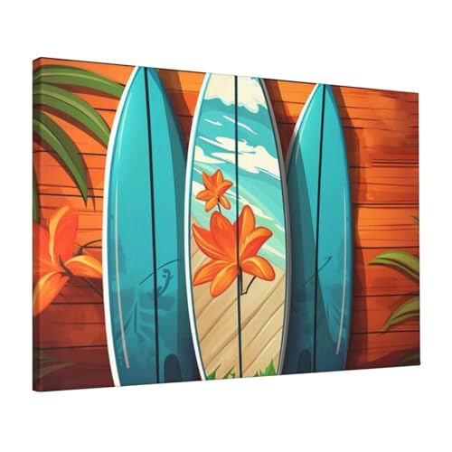 Toile murale planche de surf haut de gamme déco encadrée