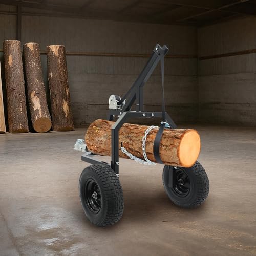 NOLANTI Remolque para Troncos, Capacidad de Carga 2000 lbs, Para Troncos hasta 24 pulgadas de Diámetro, Construcción de Acero y Hierro con Neumáticos de 16'', Remolque para Silvicultura y Construcción (Negro) miniatura 5