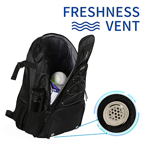 Wpole Sports Baseball&Softball Bat Bag For Youth｜Adults, Baseball Equipment Backpack Bag With Shoe Compartment,Fence Hook,Holds Bat, Helmet, Glove #TOP5