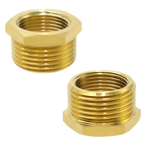 lyualma 2 Pièces Raccords Réducteur en Laiton 1 à 3/4 Pouce Filetage Mâle à Fileté Femelle pour Joints et Raccords de Plomberie