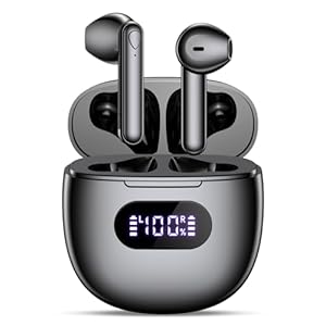 Wireless Earbuds Bluetooth 5.3 Headphones, 48H Long Battery Life LED Power Display Ear Buds, IPX7 Waterproof HiFi Stereo Bass with Built-in Mic for Home Office Sports Earphones