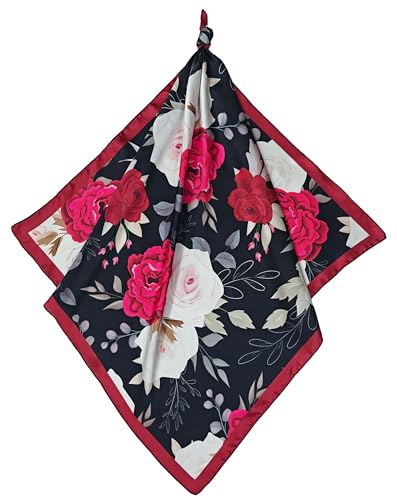 Image of Satin Silk Small Square Scarf for Women, Printed Soft and Comfy Neck Head Tie Scarf Bandana