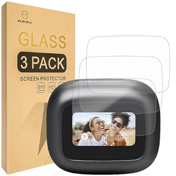 Mr.Shield Protetor de tela compatível com JBL Live Beam 3 / Live Flex 3 / Live Buds 3 [vidro temperado] [pacote com 3] [vidro japonês com dureza 9H]