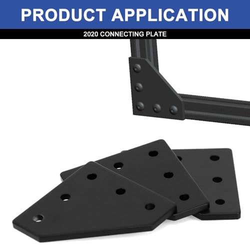Image of 10pcs 2020 Aluminum Extrusion Joint Plate Connector Corner L Bracket 8020 V Slot Hardware T Slot Accessories with T Nuts and Screws for Aluminum Profile 3D Printer Frame Black