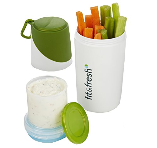 Healthy Food Snacker Chilled Food Container for Snacks (White/Green) (8