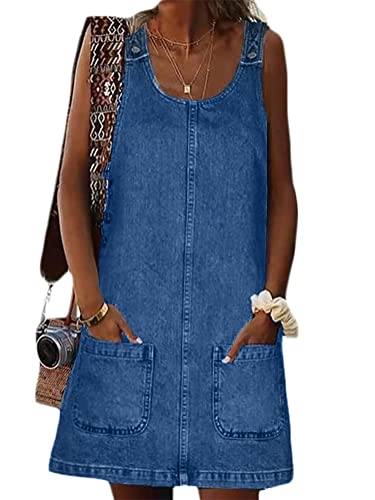 Onsoyours Jeans Salopette Robe Femme Shorts Combinaisons Chic Les Bretelles Pantalons Courts Casuel Romper Jumpsuit Pantalons De Poche Playsuits Bleu XL