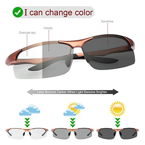 Image of MIRYEA Polarized Photochromic Driving z87 Sunglasses for Men Day Night Safety Glasses