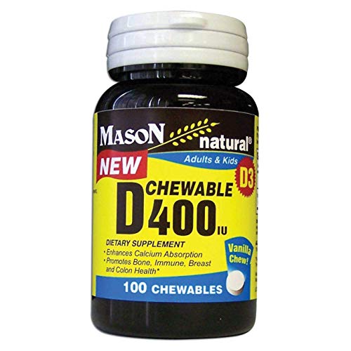 Mason Natural D 400 Iu Vanilla - 100 Chewable Tablets #TOP22
