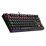 teclado juegos no funciona Arcoíris LED RGB Teclado mecánico para juegos USB retroiluminado 19 efectos de iluminación y modos de juego diferentes Nivel de brillo de 6 colores Velocidad de respiración Teclas diseñadas con precisión que ofrecen una retroiluminación cristalina