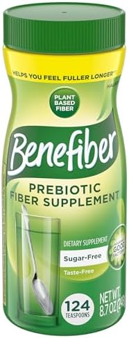 Benefiber Daily Prebiotic Fiber Supplement Powder for Digestive Health, Unflavored -124 Teaspoons (8.7 Ounces)