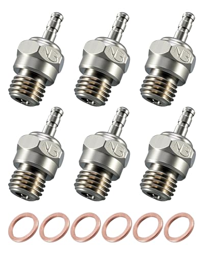 6-Pack 70117 Hot Glow Plug No.3, N3 Spark Nitro Engine Parts Fit for OS 8 Traxxas HPI HSP Kyosho 1/8 1/10 RC Car Truck Buggy, RC Glow Plug